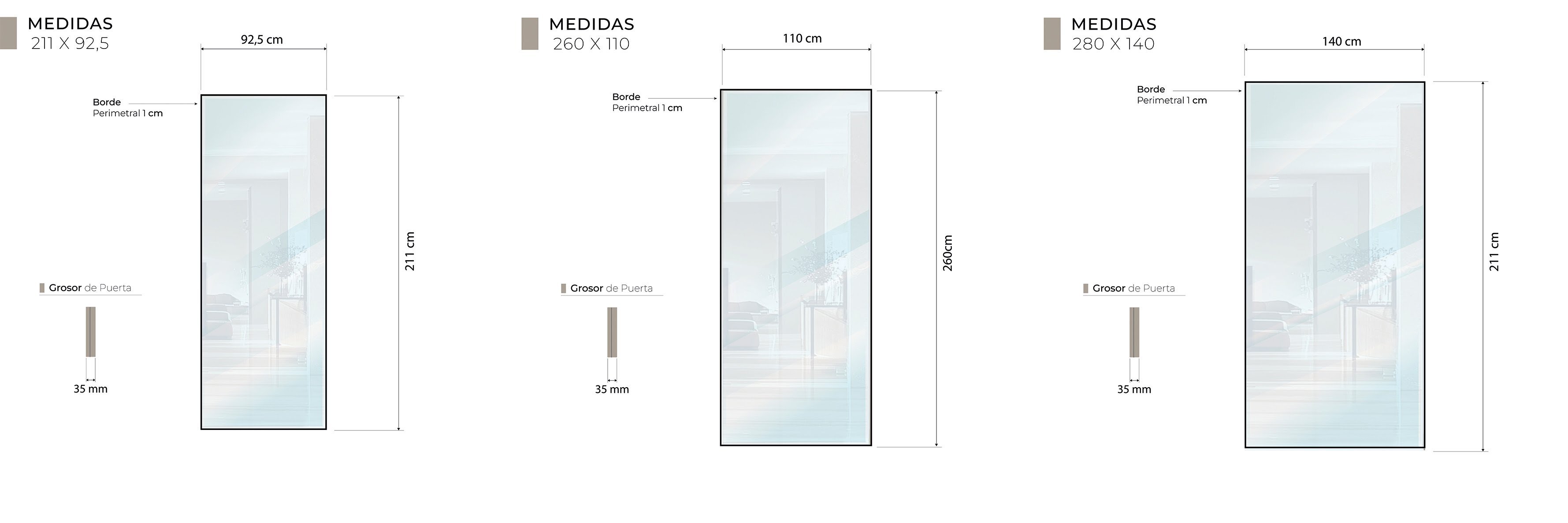 Medidas Técnicas Lisa Interior Corredera